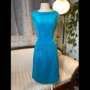 Vintage Turquoise Velvet Dress